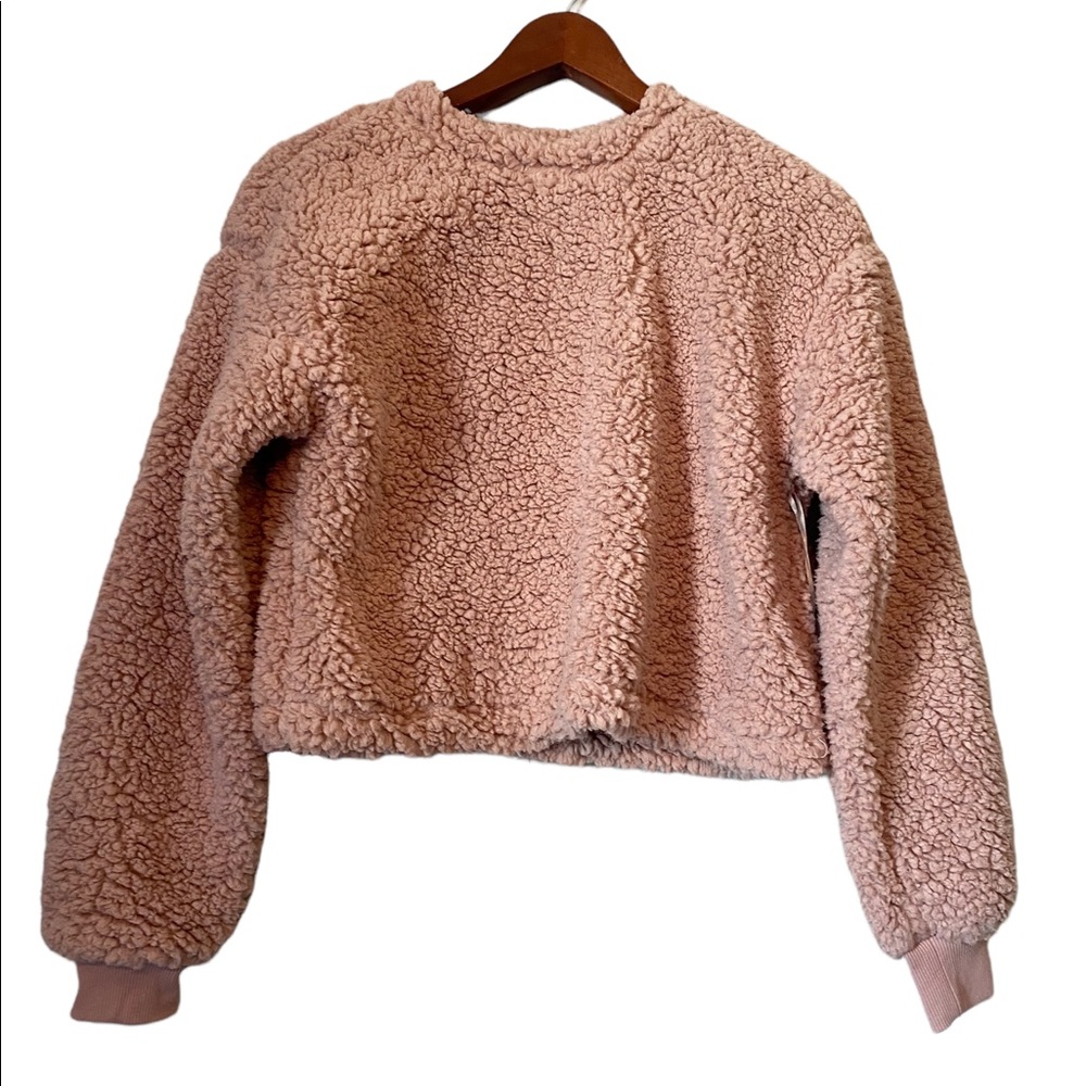 Iris Soft Pink Cozy Fleece Long Sleeve Sweater